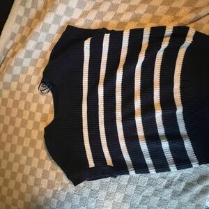 moon & madison Navy and Cream Striped Sweater